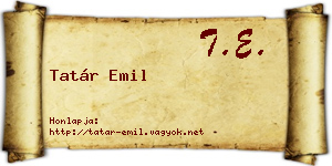 Tatár Emil névjegykártya