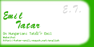 emil tatar business card